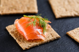 smoked salmon and almond flour crackers